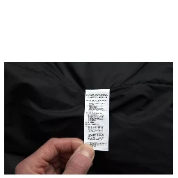 Black Cotton Hooded Logo Bomber Jacket