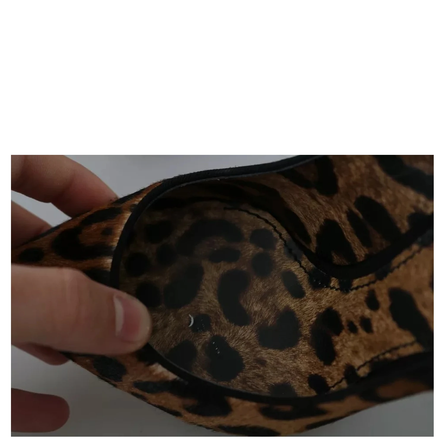 Brown Leopard Pony Hair Heels Pumps Shoes