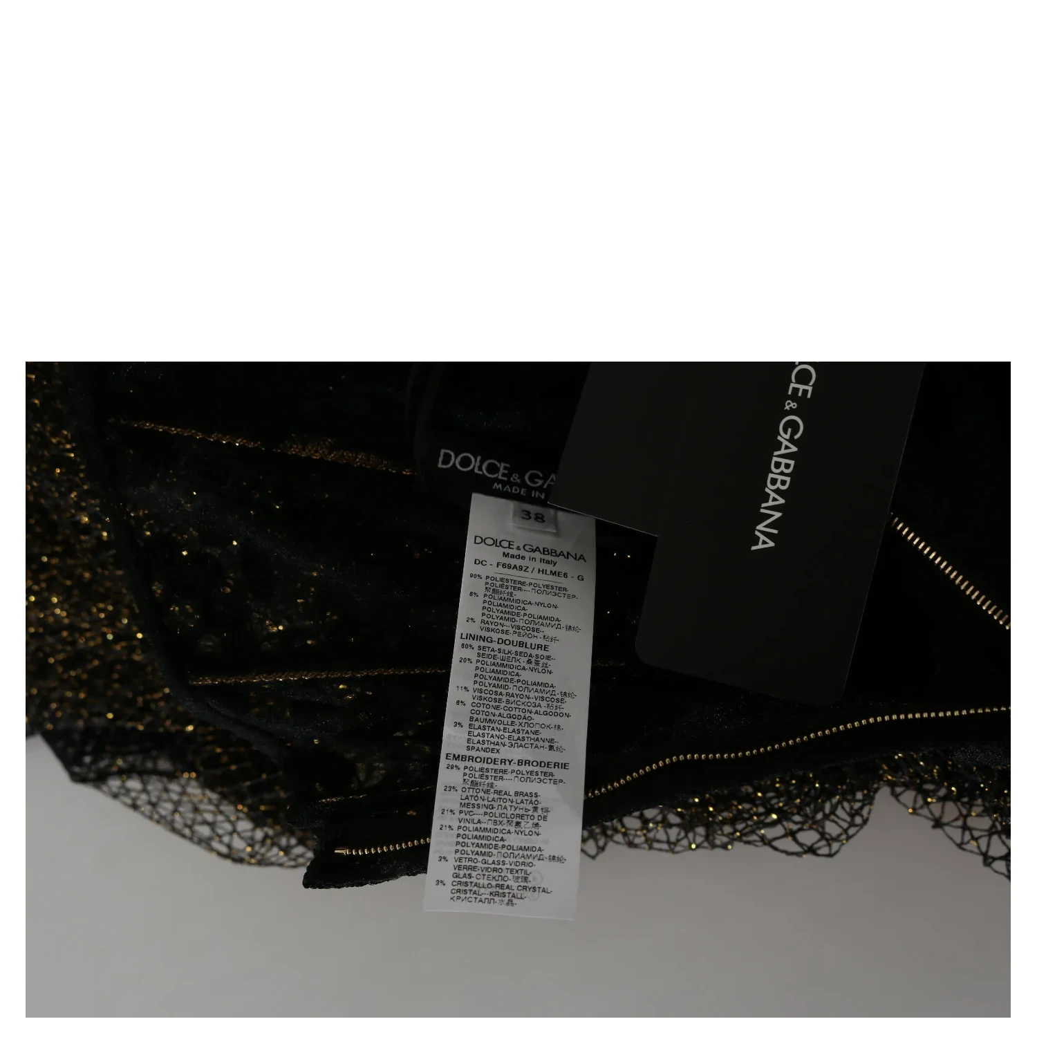 Black Gold Crystal Heart A-line Dress