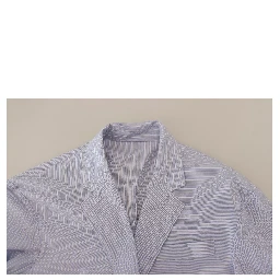 Blue Striped Single Breasted Formal Coat Blazer