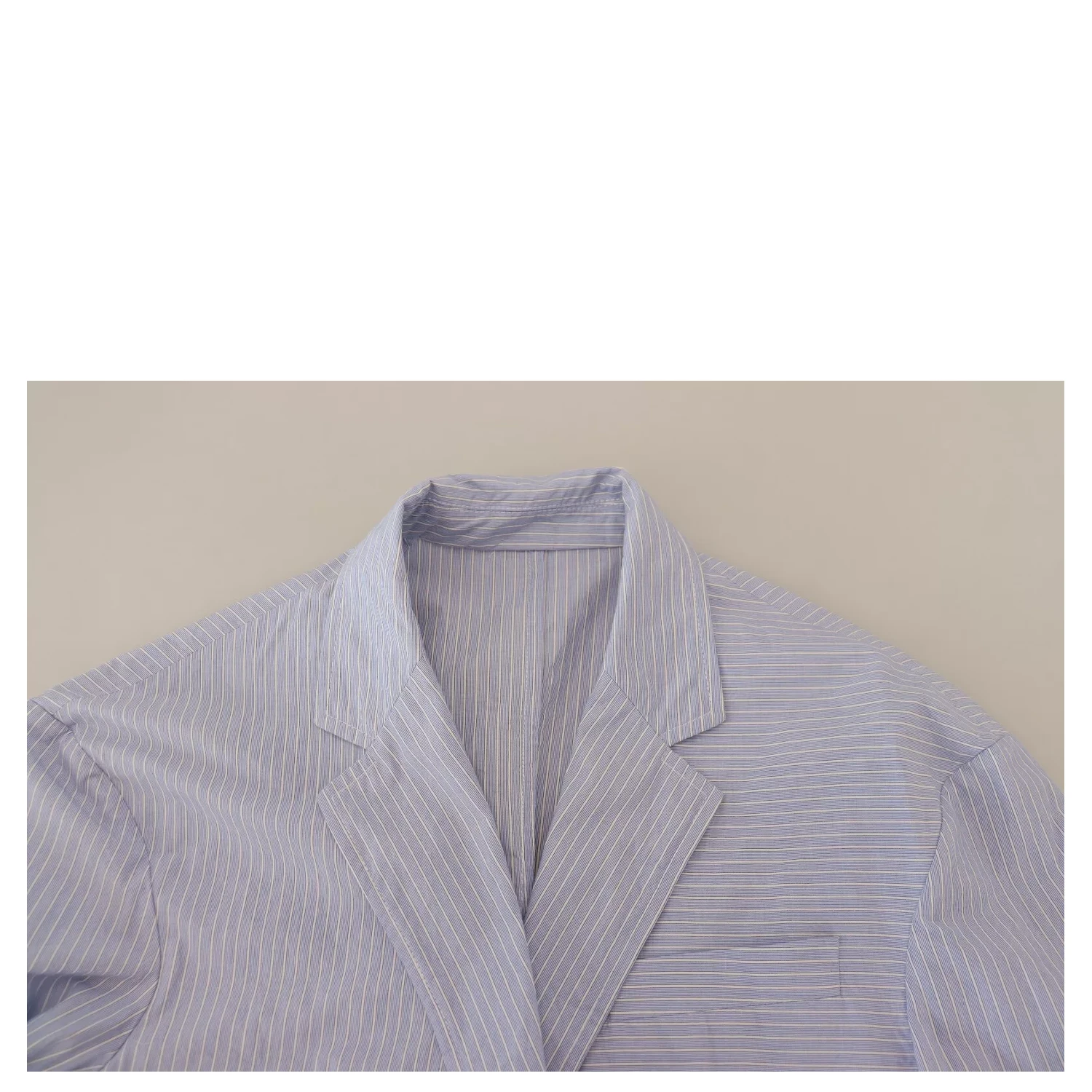 Blue Striped Single Breasted Formal Coat Blazer