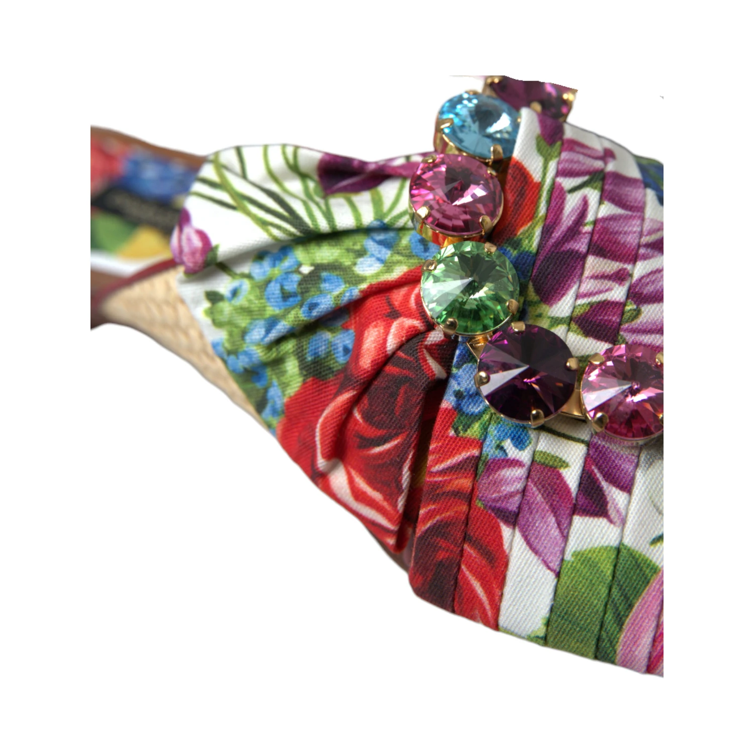 Multicolor Floral Flats Crystal Sandals Shoes