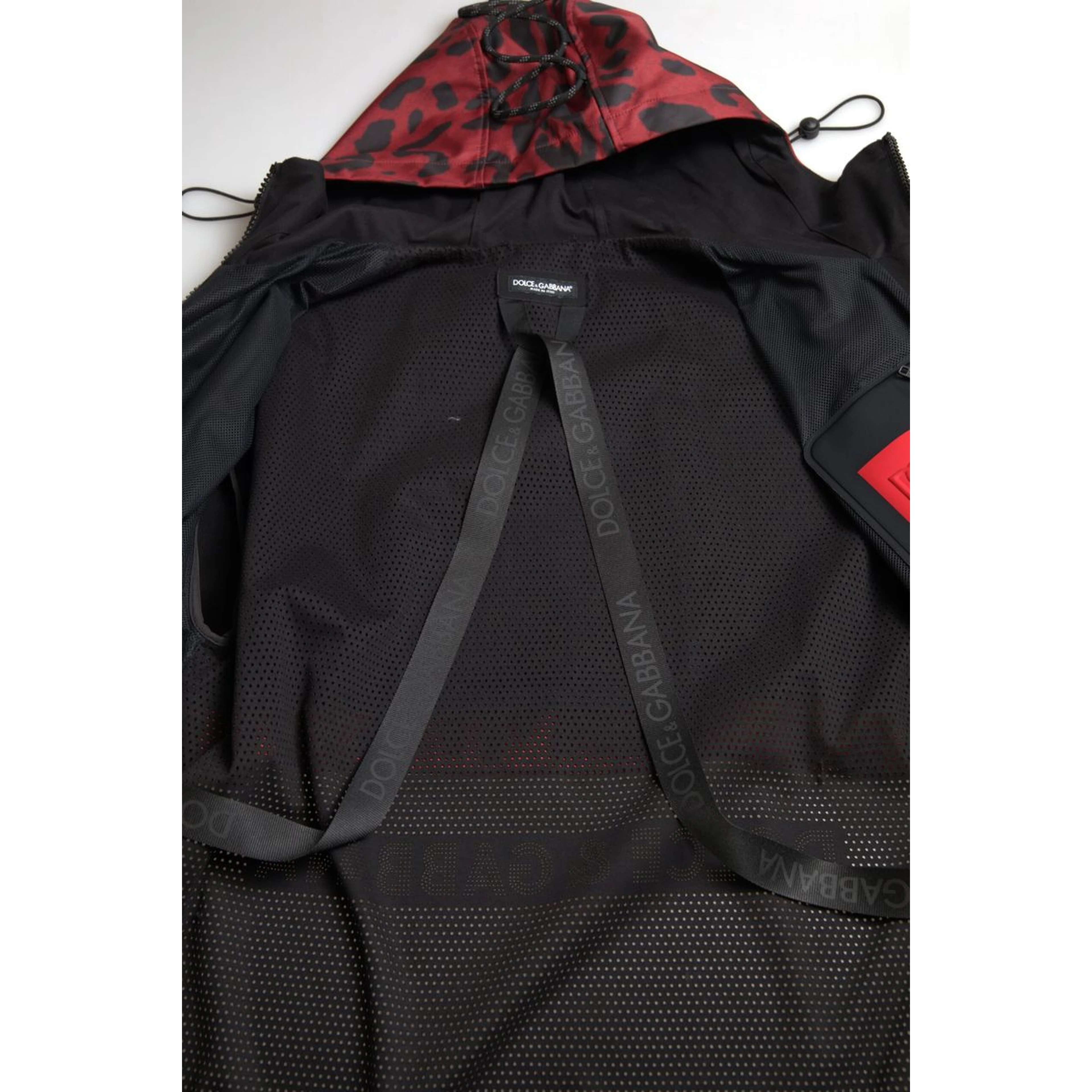 Red Leopard Hooded Rain Coat Jacket