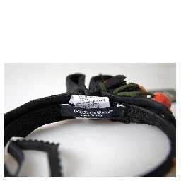 Black with multicolor Fig Fruit Crystal Tiara Diadem Headband