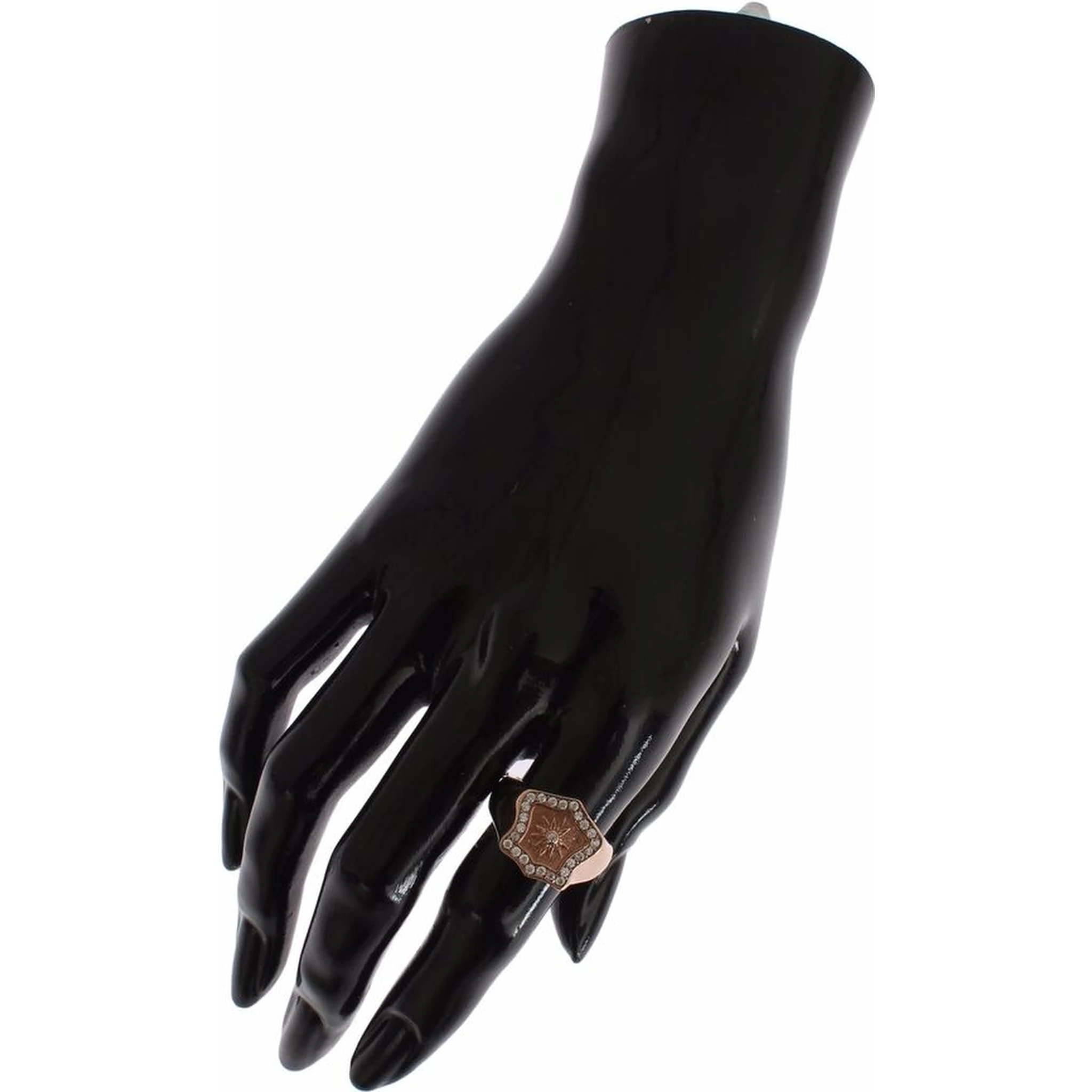 Pink Gold 925 Silver Authentic Clear Ring