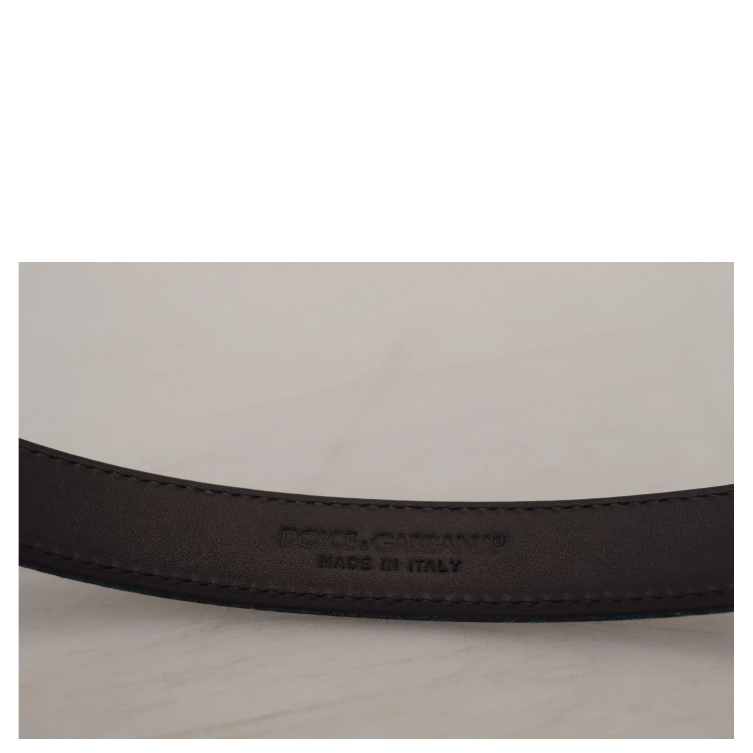 Blue Jacquard Moire Silver Metal Belt Men