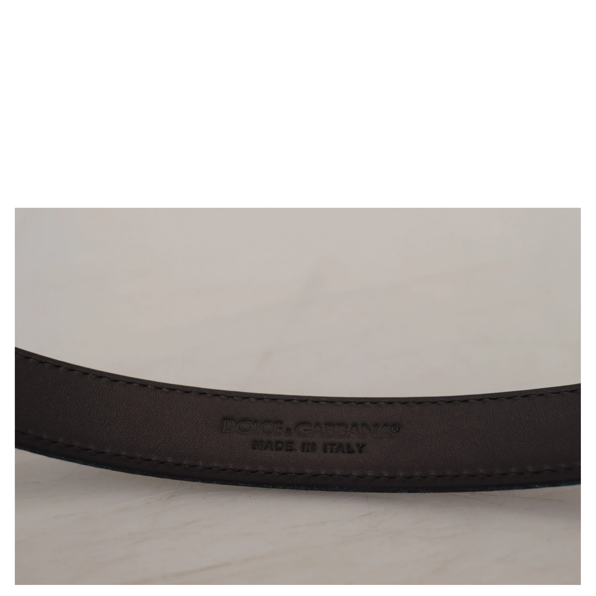 Blue Jacquard Moire Silver Metal Belt Men