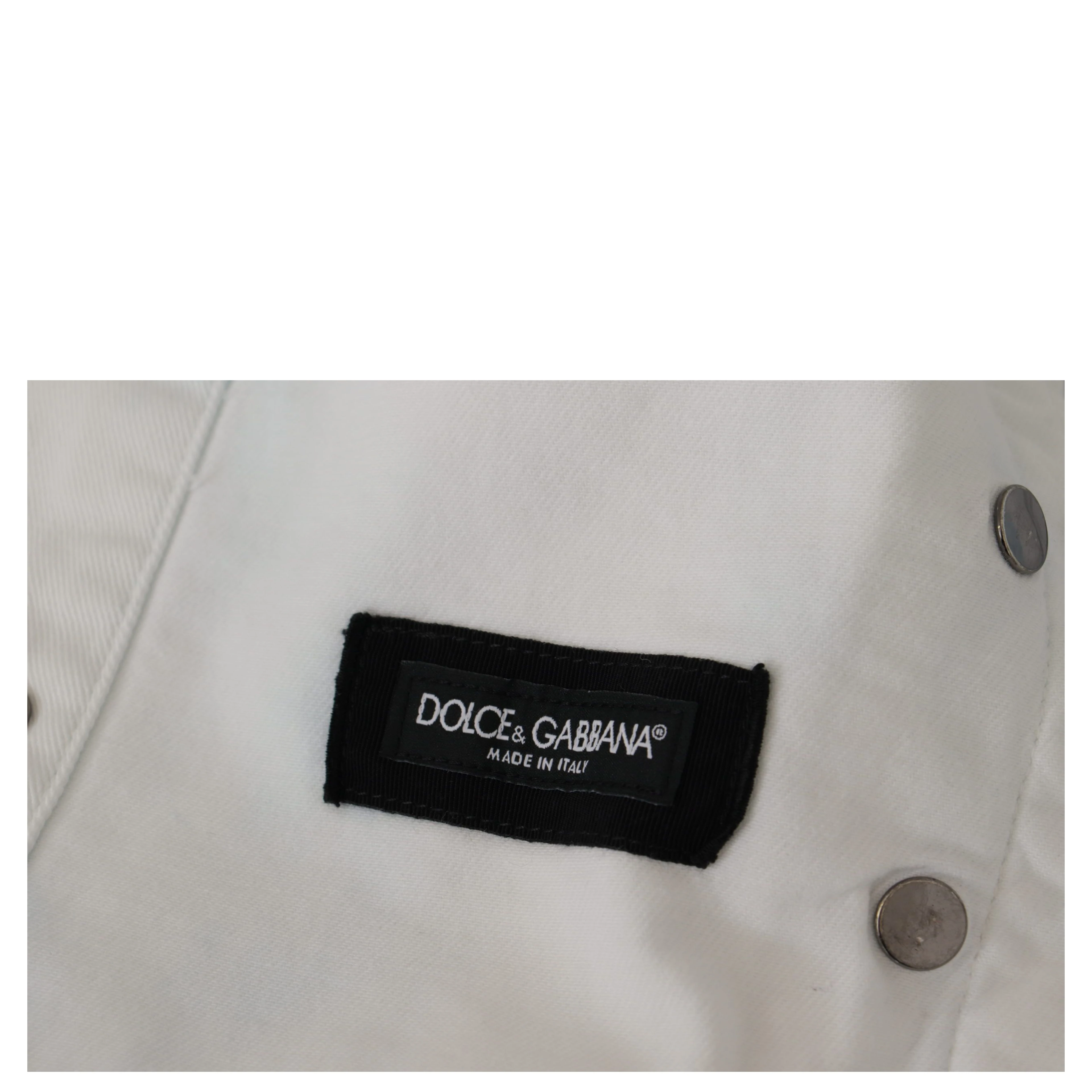 White Cotton Logo Embroidery Denim Jacket