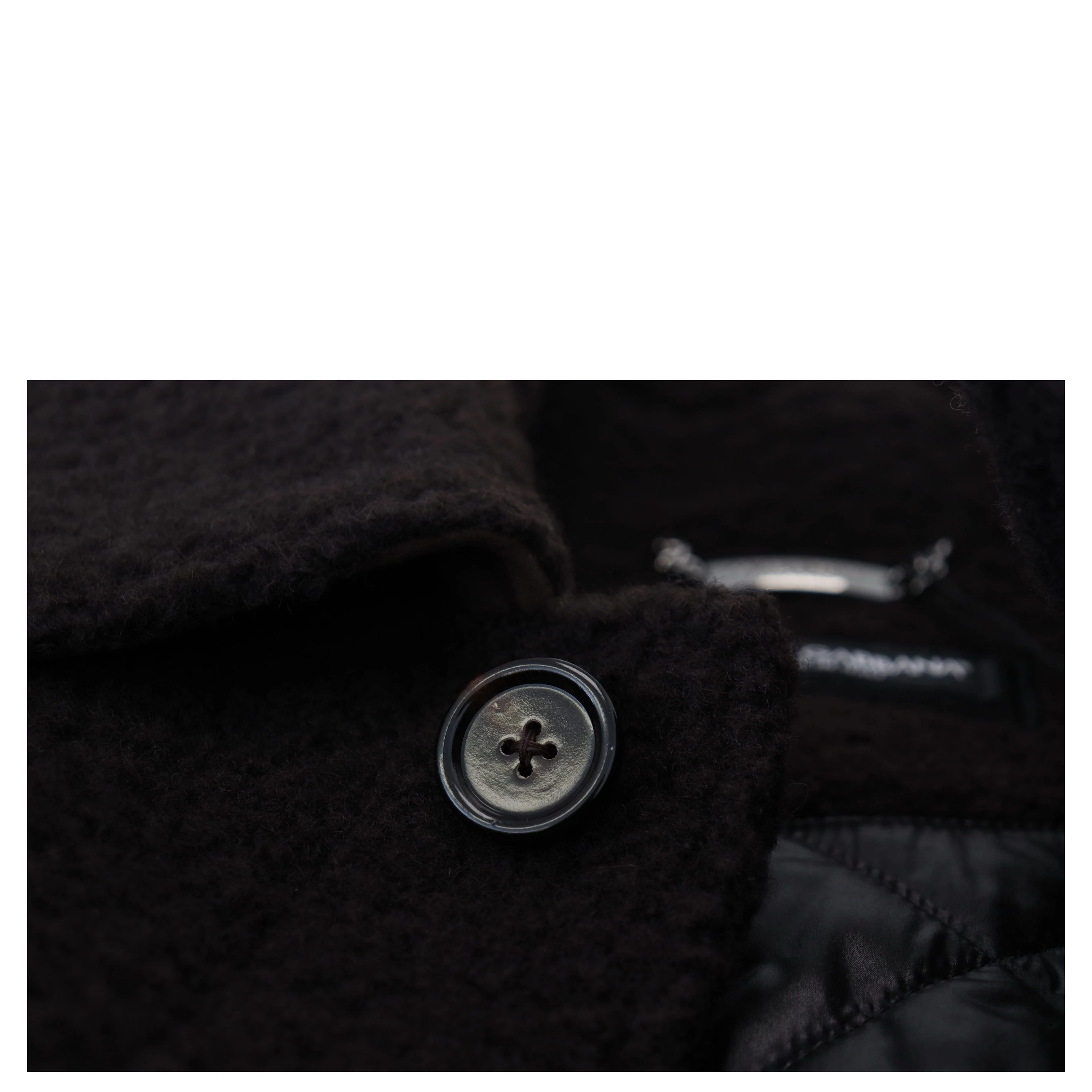 Black Alpaca Button Down Trench Coat Jacket