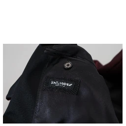 Bordeaux Polyester Double Breasted Jacket