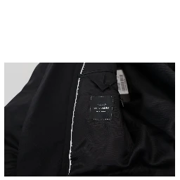 Black Wool Full Zip Long Sleeves Jacket