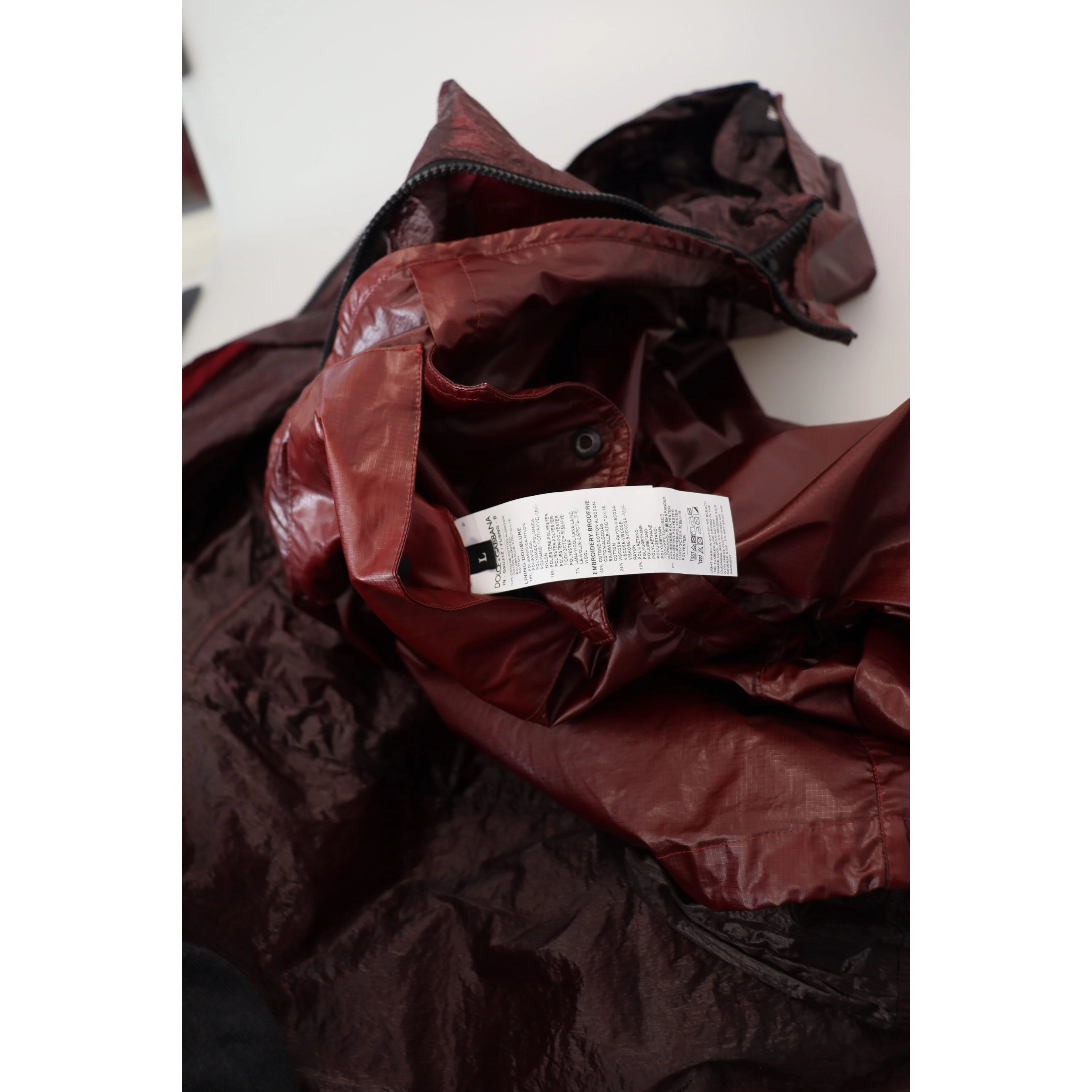 Bordeaux Cotton Hooded Full Zip Jacket