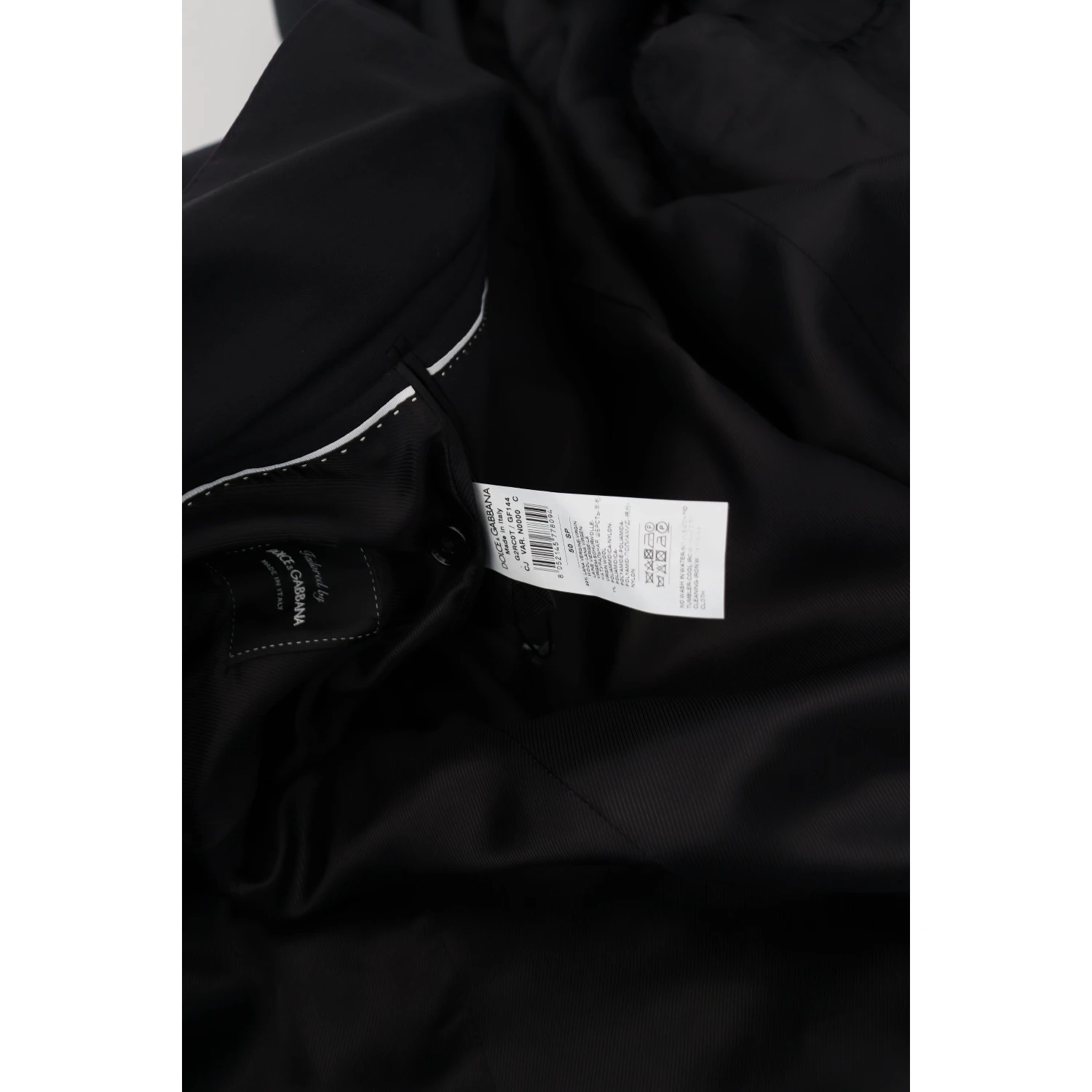 Black Wool Full Zip Long Sleeves Jacket