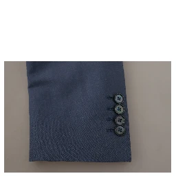 Blue Single Breasted Logo Blazer Jacket