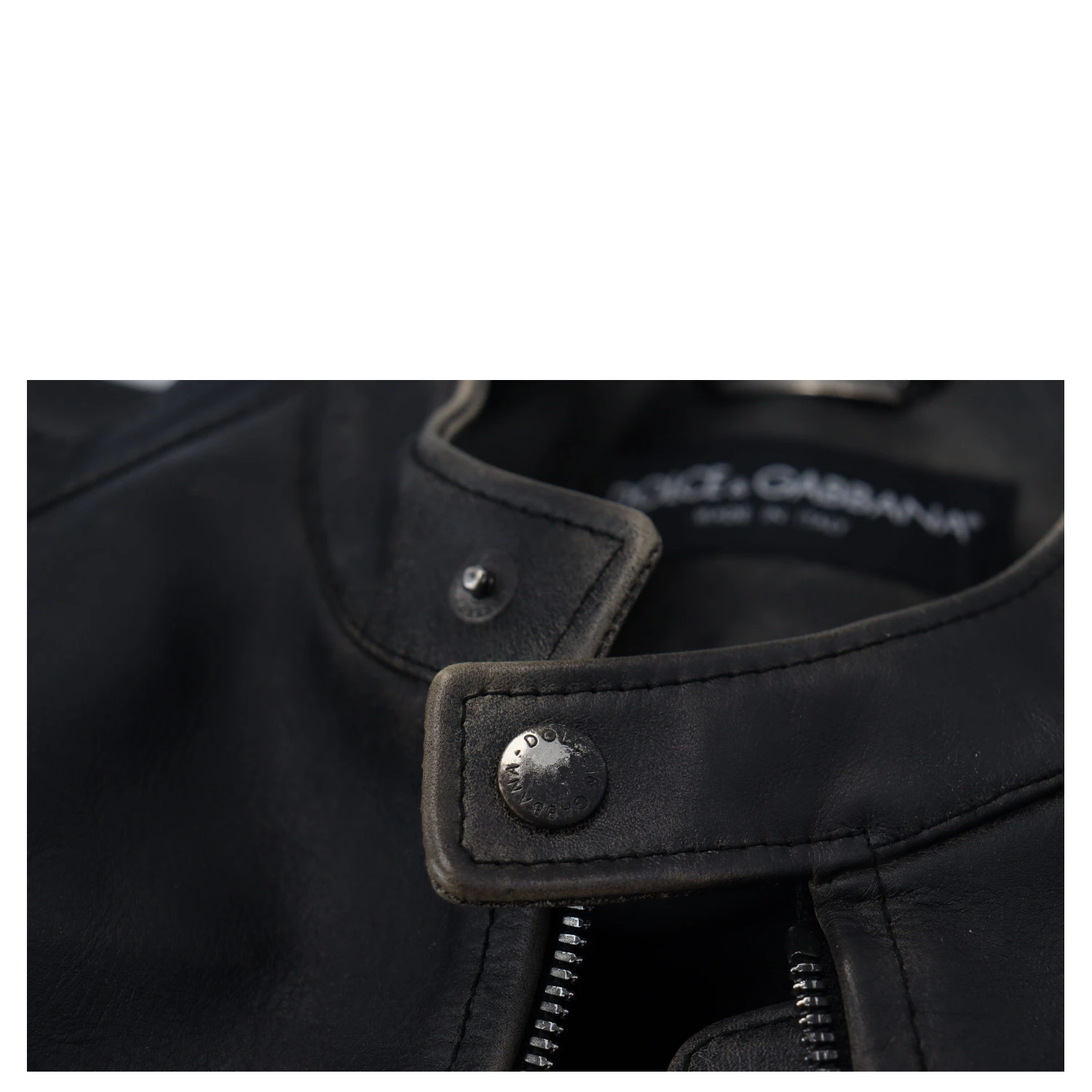 Black Leather Zipper Biker Coat Jacket
