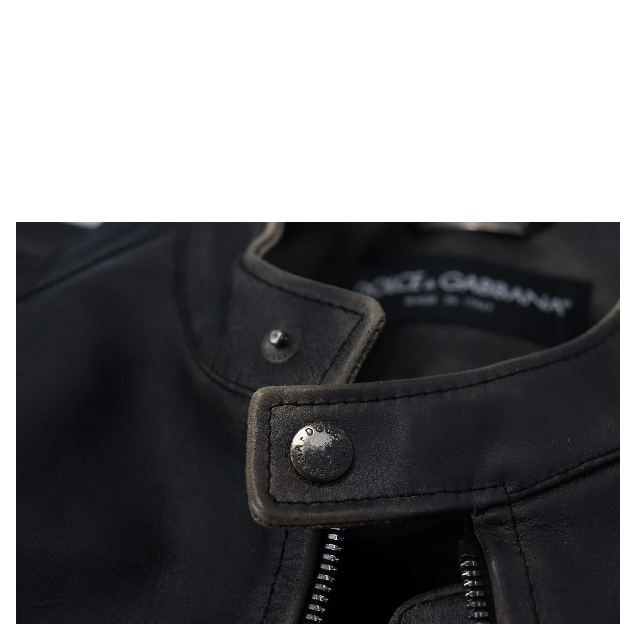 Black Leather Zipper Biker Coat Jacket