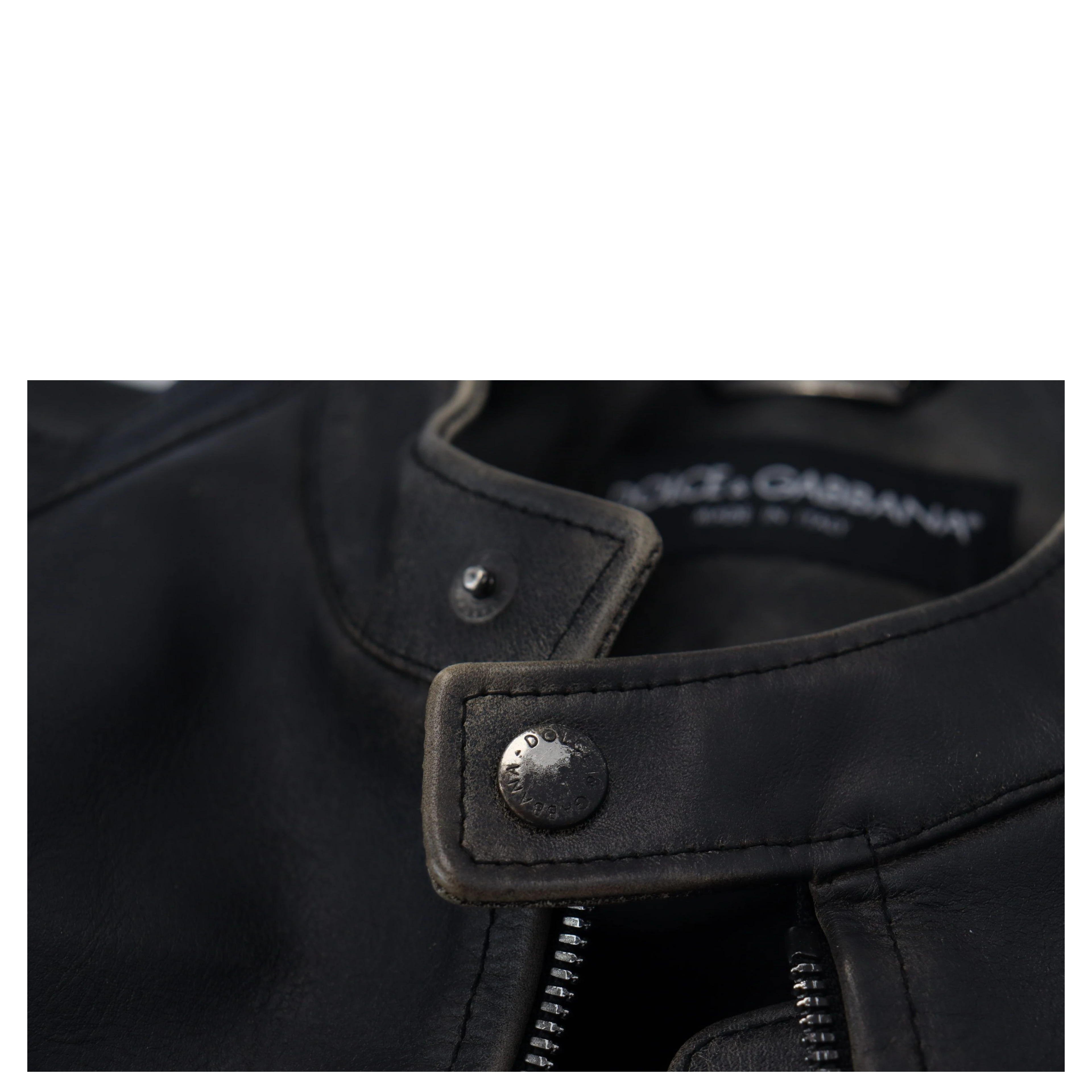 Black Leather Zipper Biker Coat Jacket