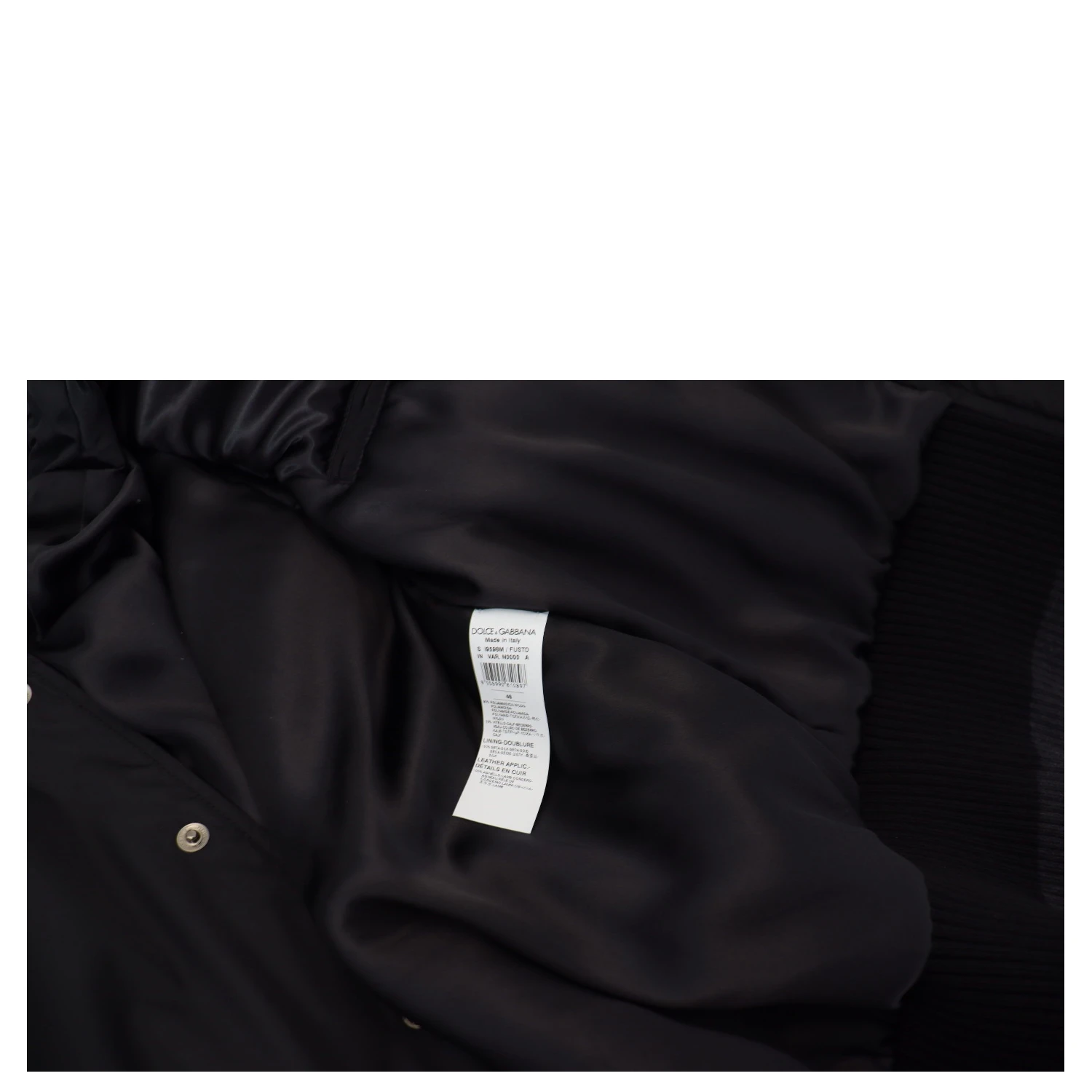 Black Nylon Crystals Coat Buttons Jacket