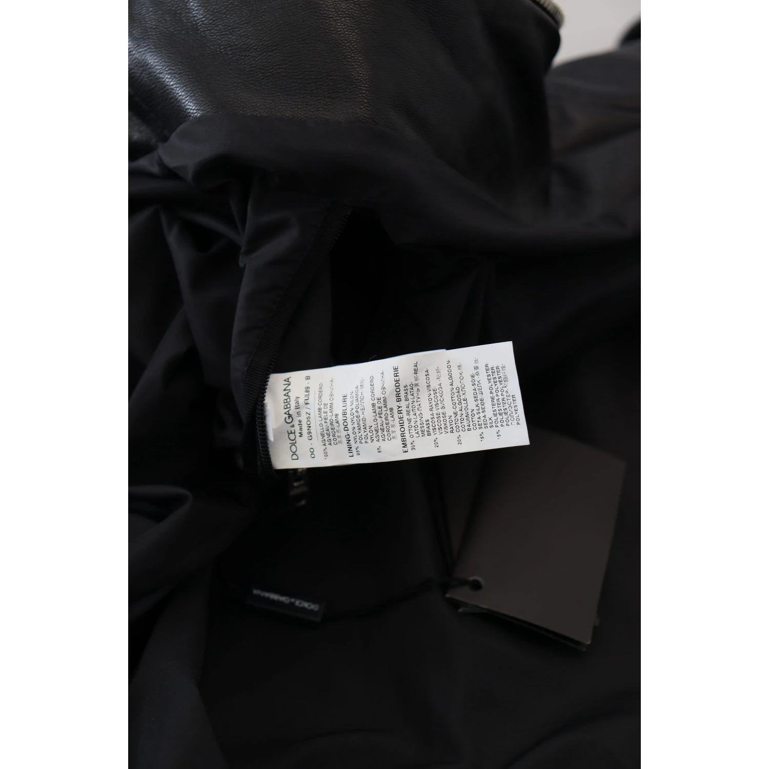 Black Leather Hooded Blouson Coat Jacket