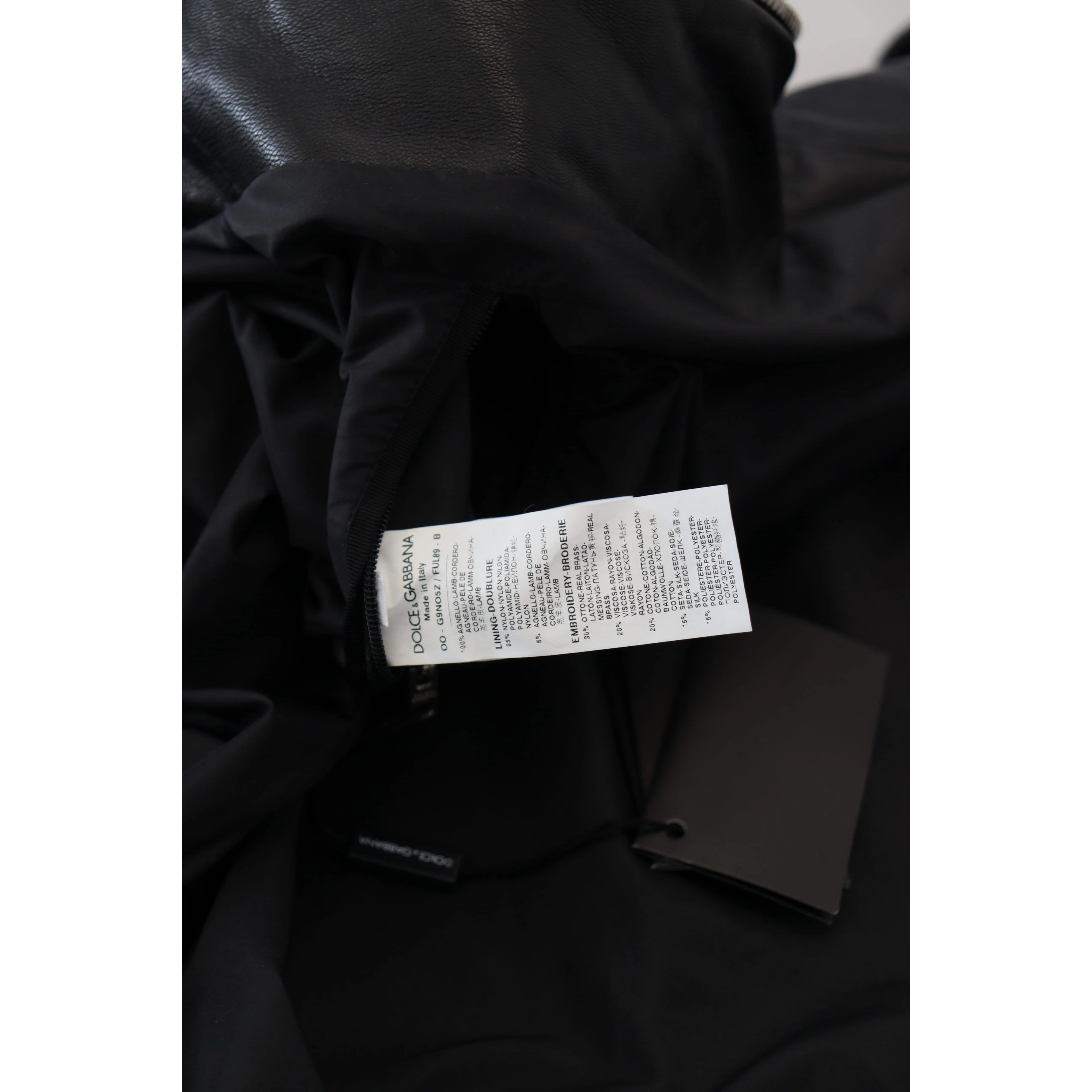 Black Leather Hooded Blouson Coat Jacket