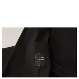 Black Cotton Single Breasted Blazer Jacket
