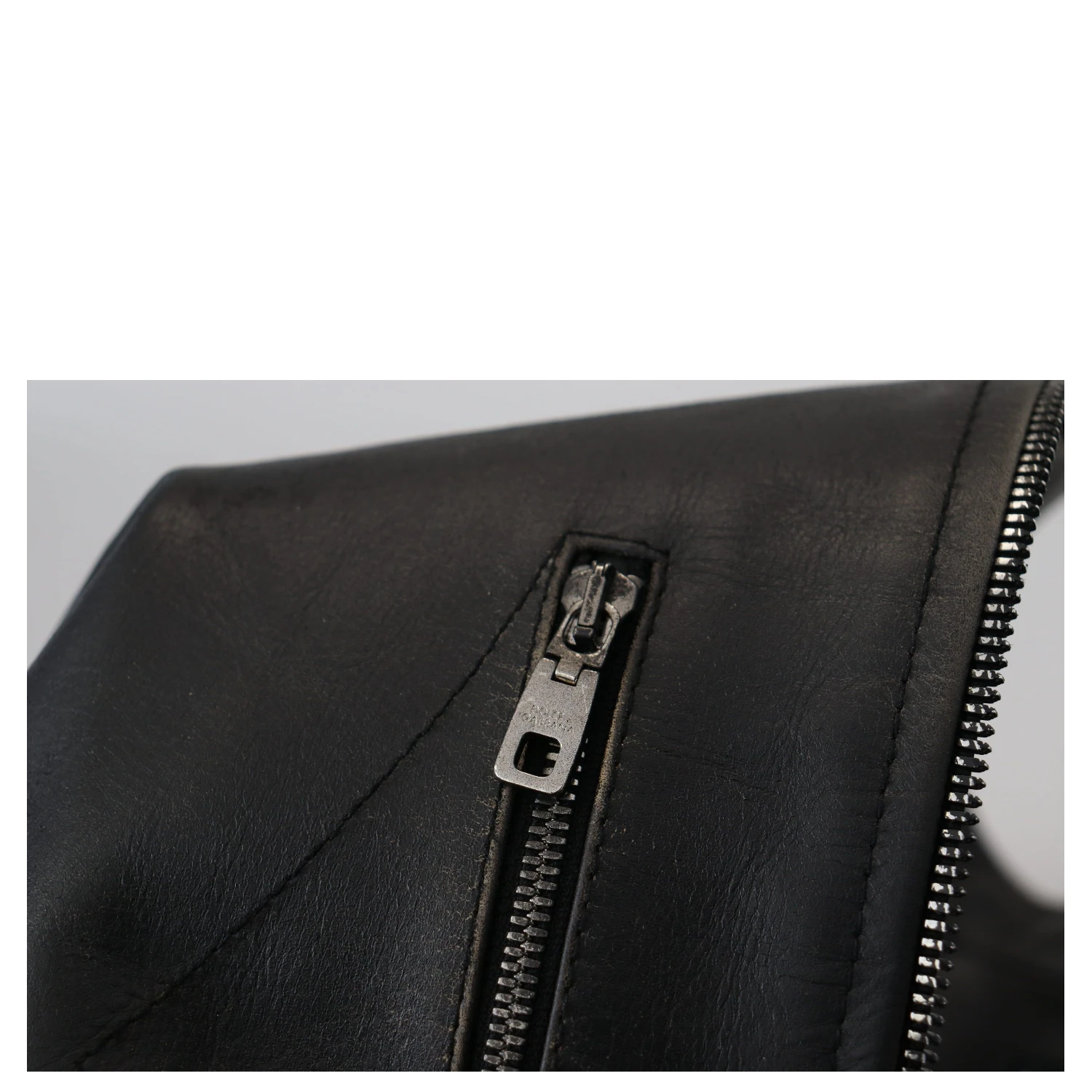 Black Leather Zipper Biker Coat Jacket