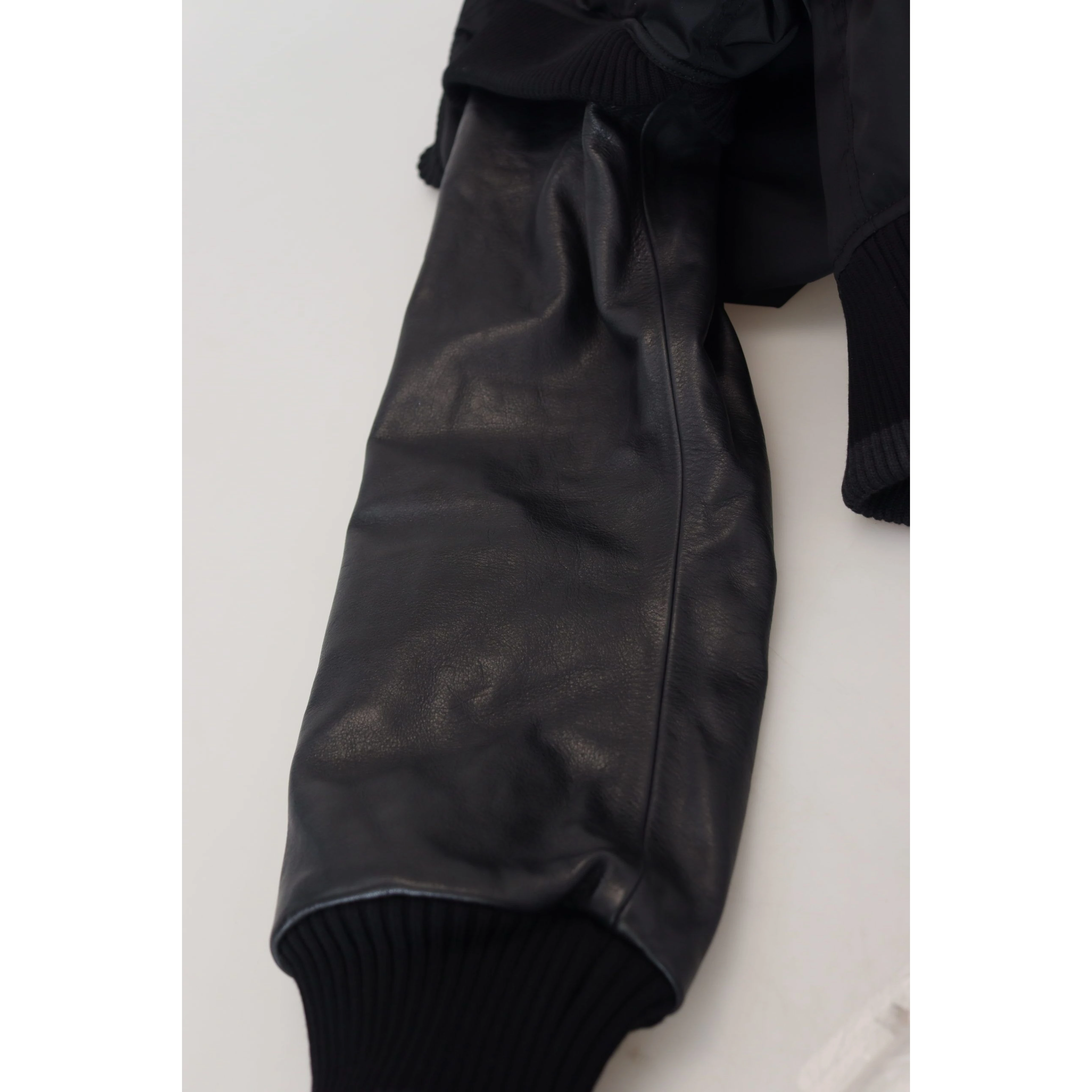 Black Nylon Crystals Coat Buttons Jacket