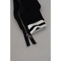 Black Polyester Hooded Full Zip Jacket