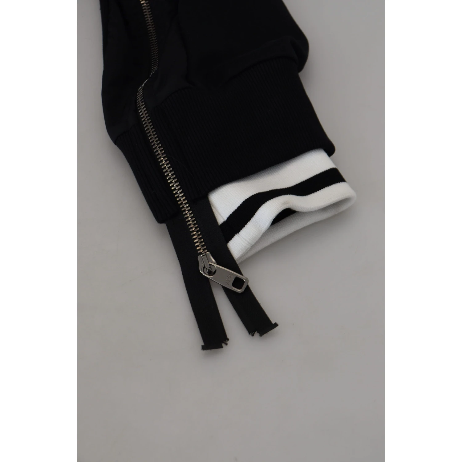 Black Polyester Hooded Full Zip Jacket