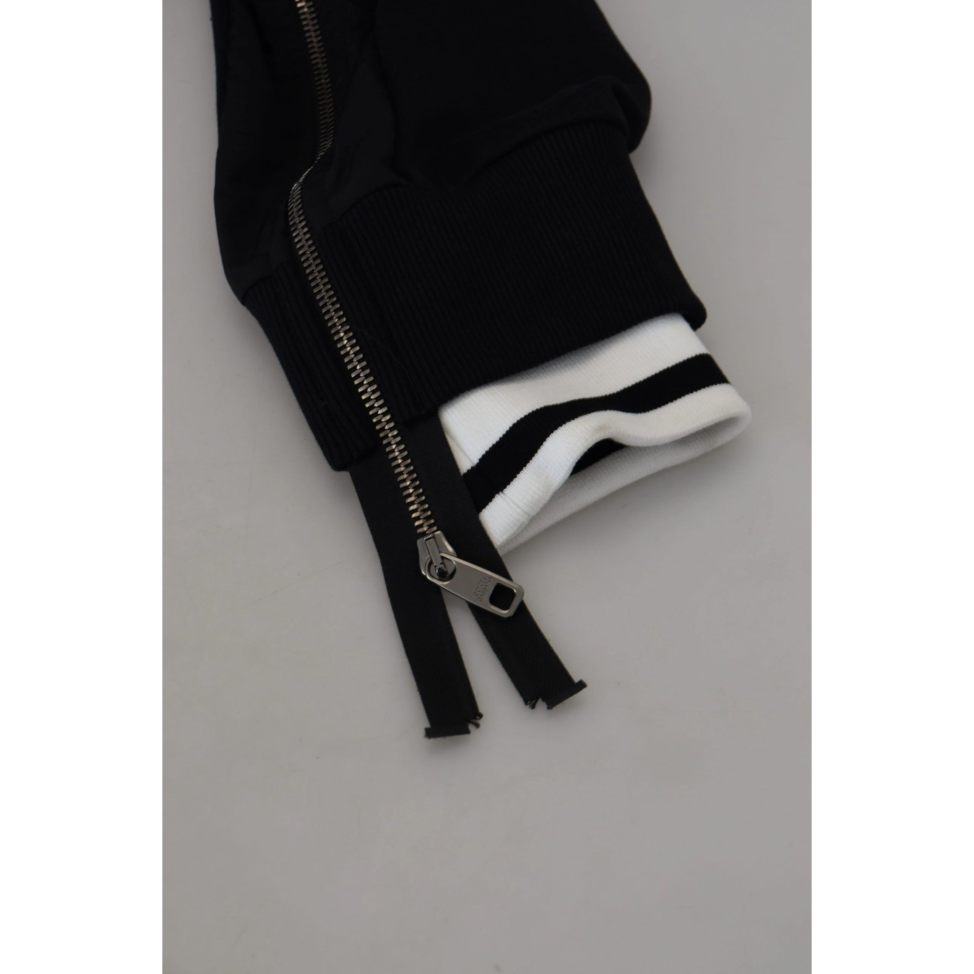 Black Polyester Hooded Full Zip Jacket
