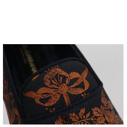 Blue Rust Floral Slippers Loafers Shoes