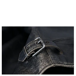 Black Leather Zipper Biker Coat Jacket
