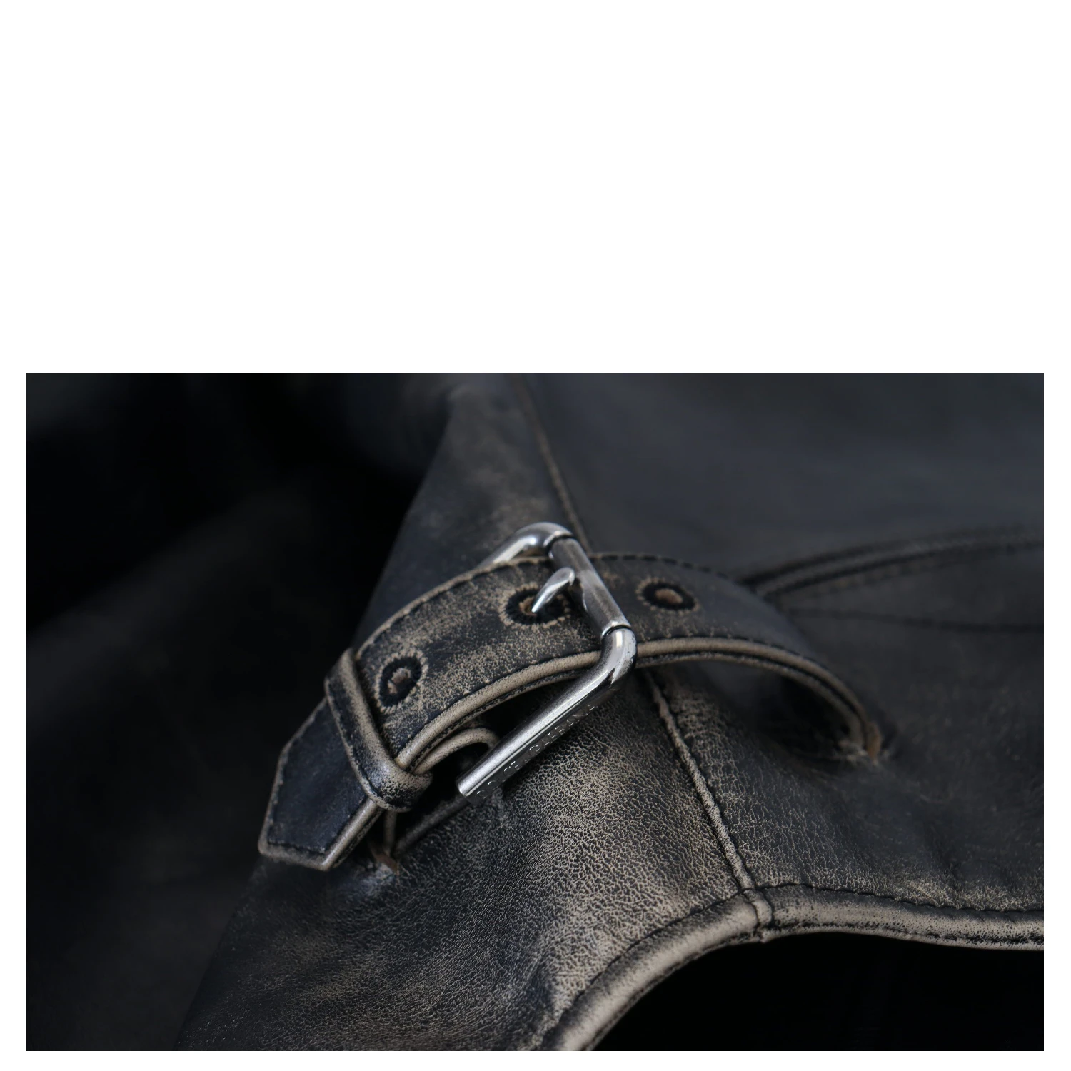 Black Leather Zipper Biker Coat Jacket