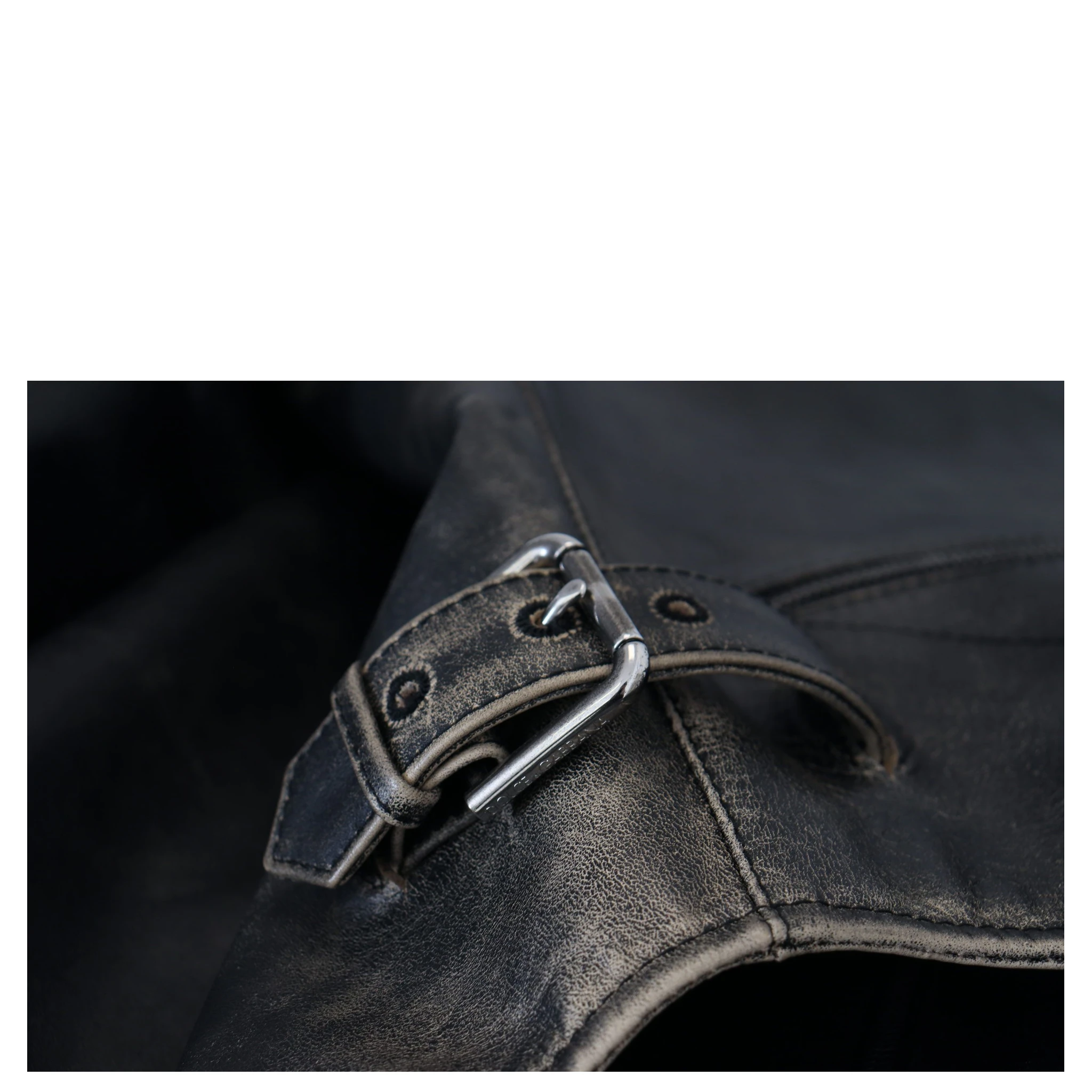 Black Leather Zipper Biker Coat Jacket