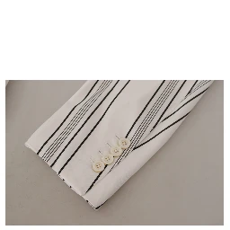 White Stripes Cotton Single Breasted Blazer