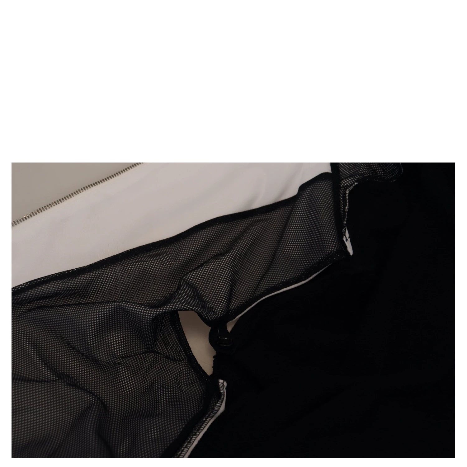 Black Polyester Hooded Full Zip Jacket