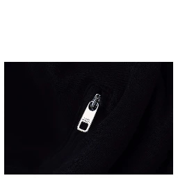 Black Polyester Hooded Full Zip Jacket
