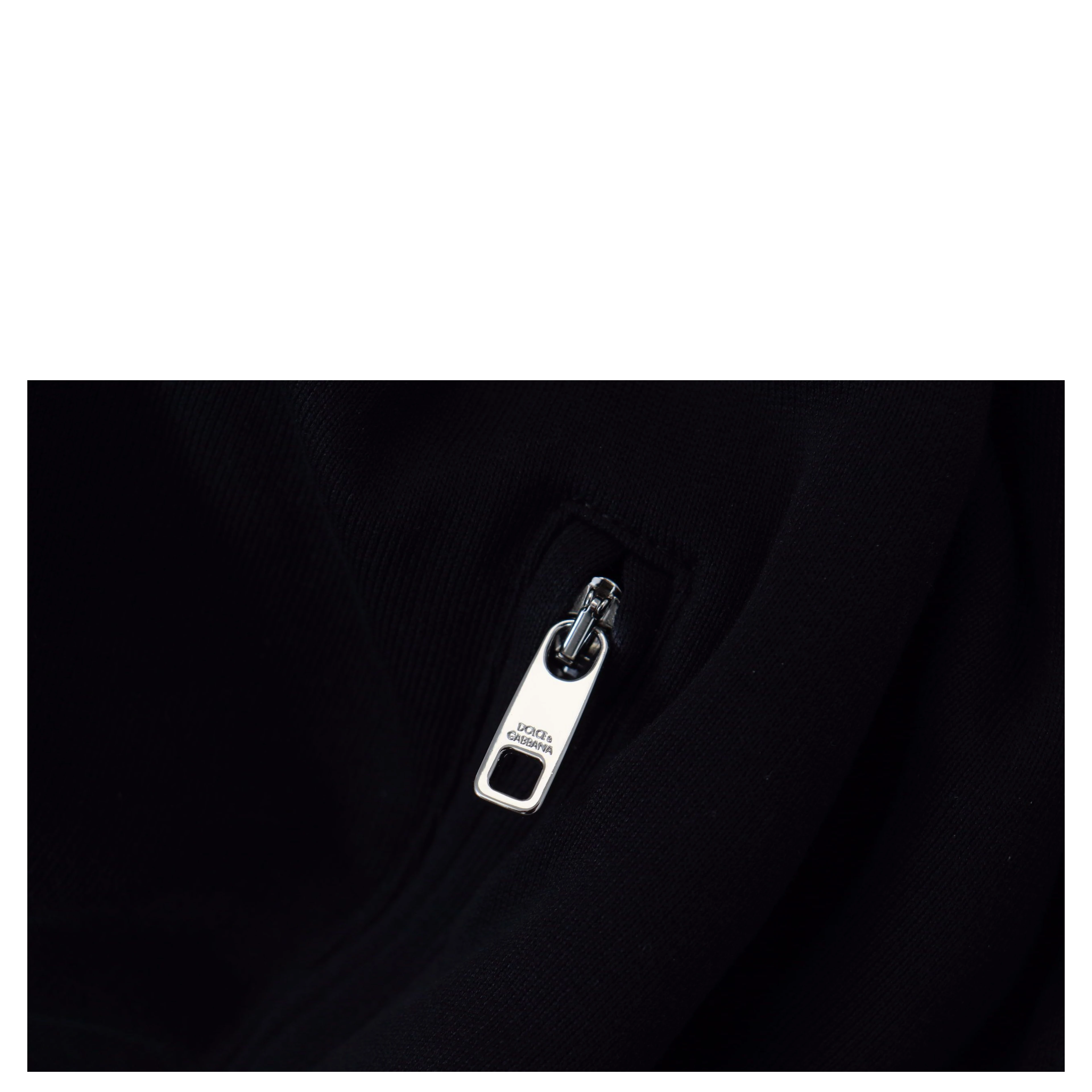 Black Polyester Hooded Full Zip Jacket