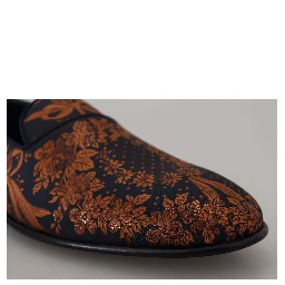 Blue Rust Floral Slippers Loafers Shoes