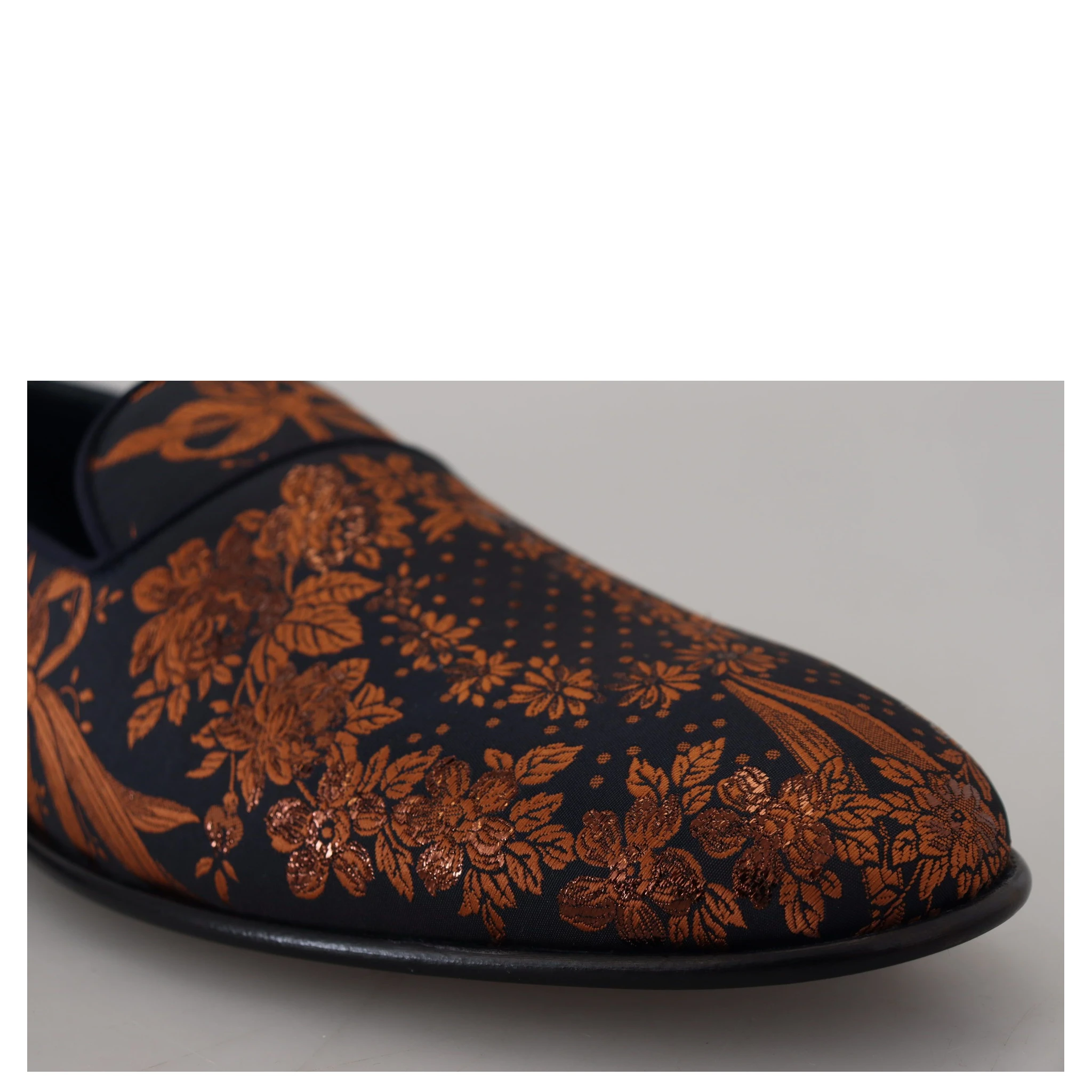 Blue Rust Floral Slippers Loafers Shoes