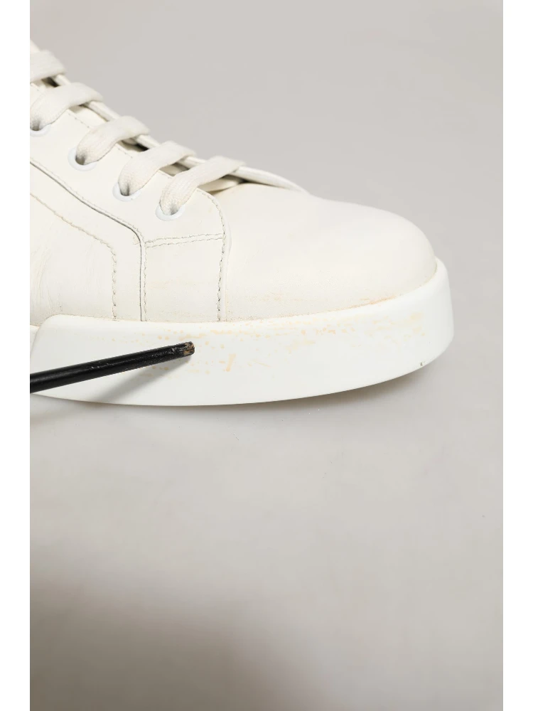 White Black Leather Lace Up Sneakers Shoes