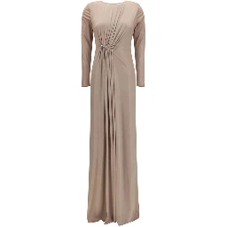 Beige Polyester Casual Dress