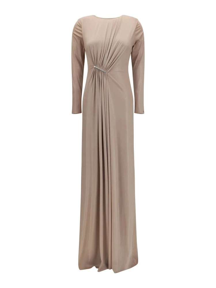 Beige Polyester Casual Dress