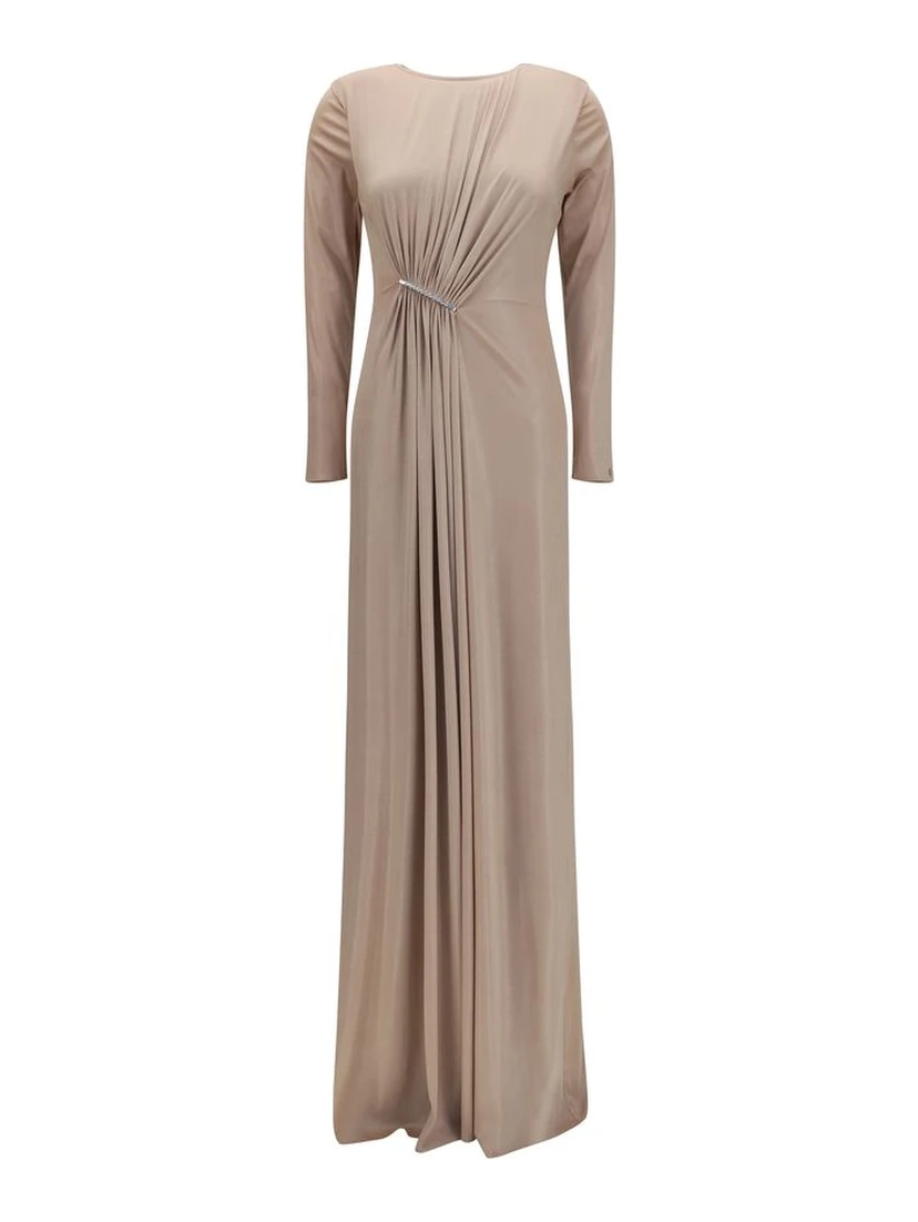 Beige Polyester Casual Dress