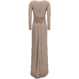 Beige Polyester Casual Dress