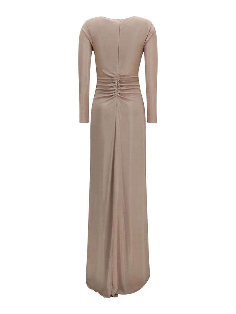Beige Polyester Casual Dress