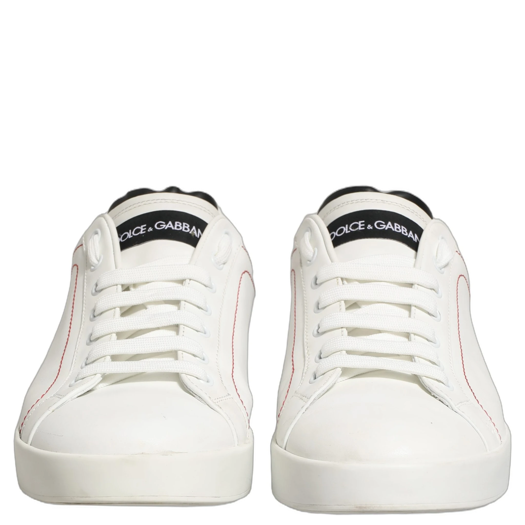 White Black Leather Lace Up Sneakers Shoes