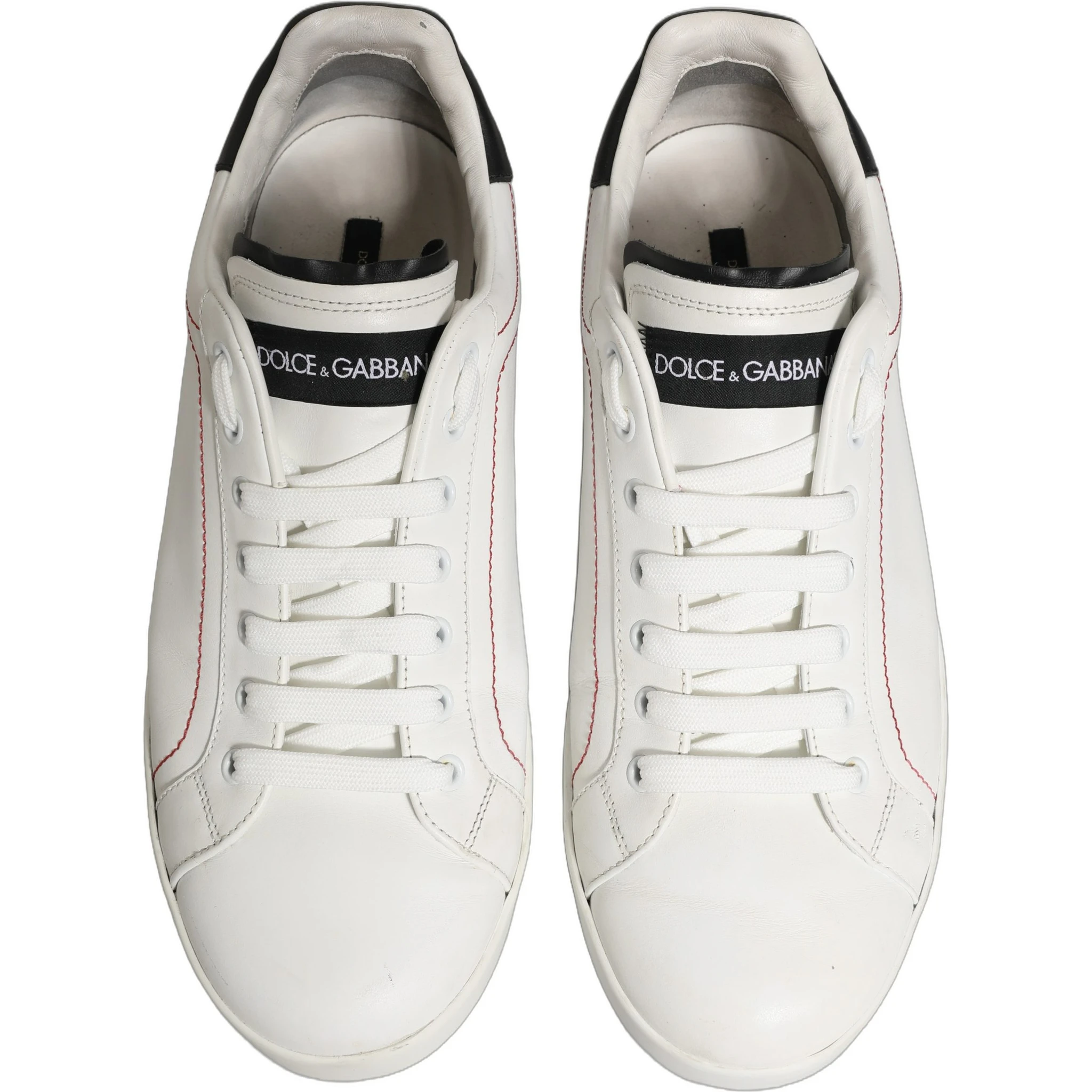 White Black Leather Lace Up Sneakers Shoes