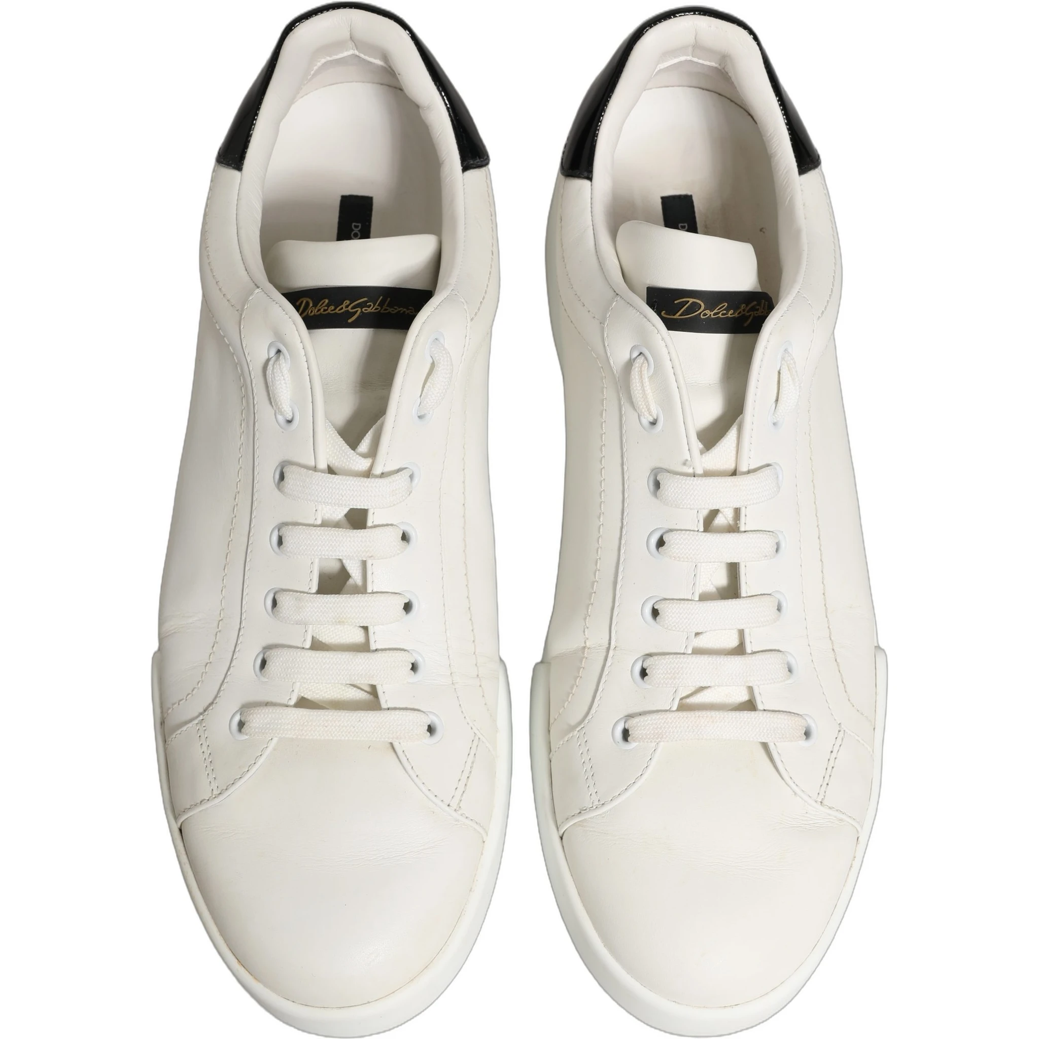 White Black Leather Lace Up Sneakers Shoes
