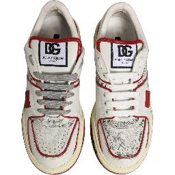 White Red New Roma Graffiti Sneakers Shoes